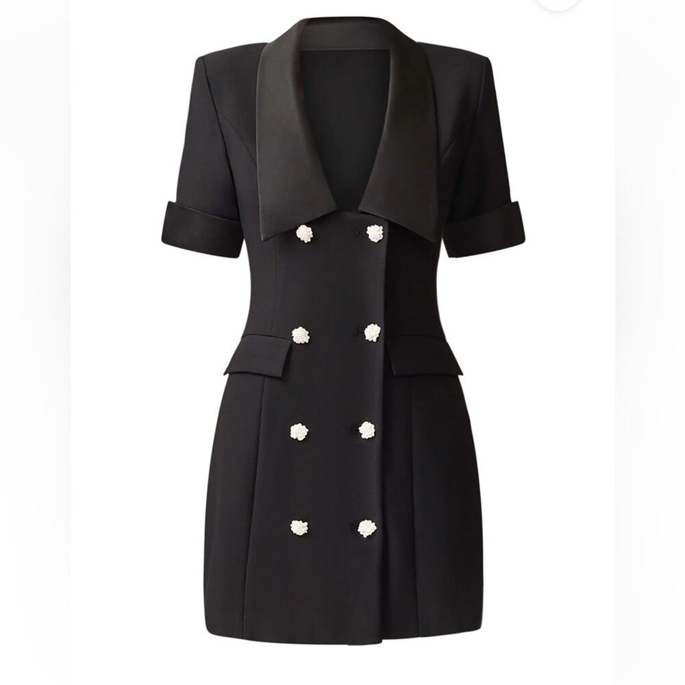 elliatt ruby black short sleeve collared button f… - image 11